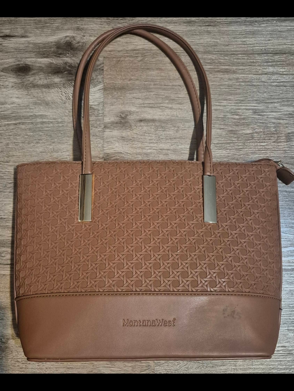 Montana West Brown Woven Tote Bag
